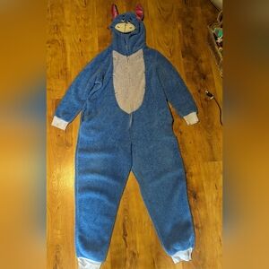 Women's Disney Adult Eeyore Hooded One Piece Sleepwear Pajamas Size 2X (18W-20W)